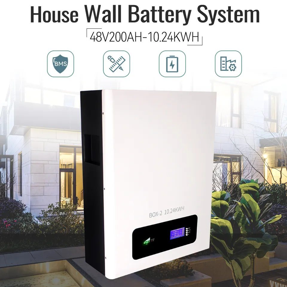 48V 200ah Solar Residential Battery Storage Solution Wall Mounted Battery