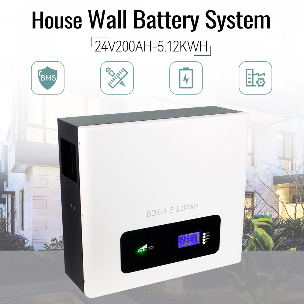 Wall Mount Solar Energy Storage Battery 25.6V200ah Lithium Iron Phosphate Battery 5kwh