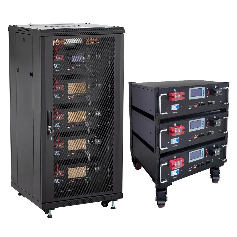 Household 48V 51.2V LiFePO4 Lithium Rack Installation, Stacked Battery Pack Cabinet and Inverter Integrated System for Energy Storage of Lithium Batteries
